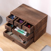 Wooden Desktop Storage Box Display Height Rack Jewelry Drawer Finishing Mini Student Stationery Storage Cabinet