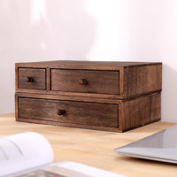 Wooden Desktop Storage Box Display Height Rack Jewelry Drawer Finishing Mini Student Stationery Storage Cabinet